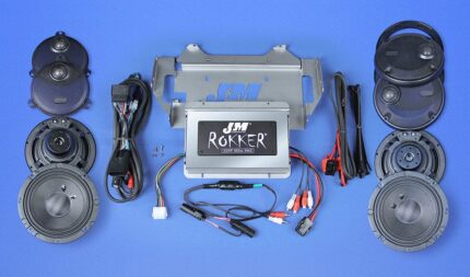 J&M ROKKER XXR Extreme 800w 4-Speaker Amp Install Kit 14-20 Harley Ultra Limited