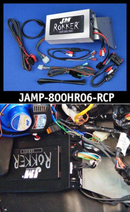 J&M Rokker XXRP 800w Programable Amplifier Amp w Rear Speaker Harley Road Glide