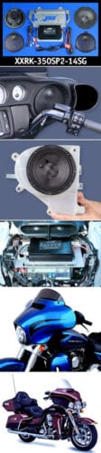J&M STAGE 5 ROKKER XXR 350w 2 Speaker Amp Install Kit 14-19 Harley FLHX Ultra