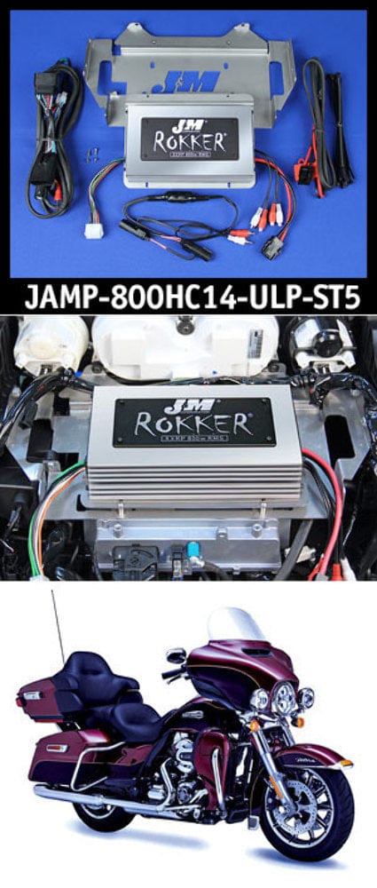 J&M STAGE-5 ROKKER XXRP 800w 4-Ch Programmable Amplifier Kit Harley Ultra 14-20