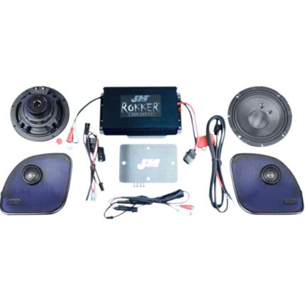 JM Rokker XXR Extreme 400W 2 Speaker Amp Install Kit Harley FLTR FLTRU 2015-2020