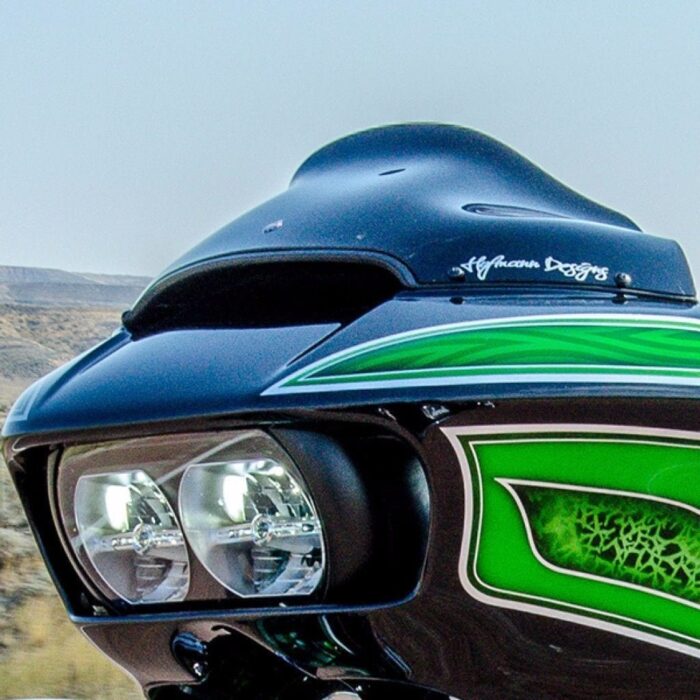 Klock Werks 9" Black Sport Flare Bagger Windshield Harley Road Glide FLTR 15-21