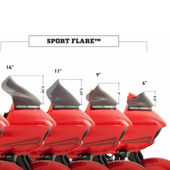 Klock Werks 9" Sport Flare Dark Smoke Lexan Windshield Harley Road Glide 2015+
