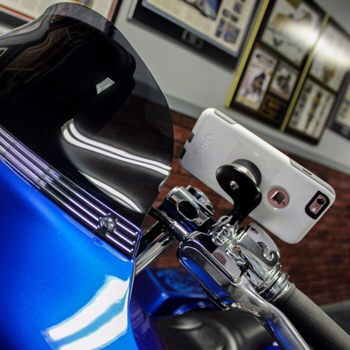 Klock Werks Black Phone GPS Device Mount Left Switch Housing Clamp Harley 96-20