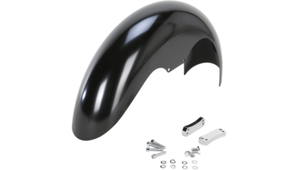 Klock Werks Hugger Level Front Fender Kit Chrome Block Black 19" Harley FXLR M8