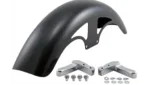 Klock Werks Hugger P-Tom Front Fender Kit Chrome Block Black 19" Harley FXLR M8