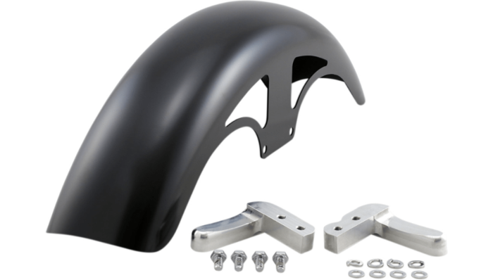 Klock Werks Hugger P-Tom Front Fender Kit Satin Block Black 19" Harley FXLR M8