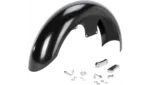 Klock Werks Hugger Slicer Front Fender Kit Chrome Block Black 19" Harley FXLR M8