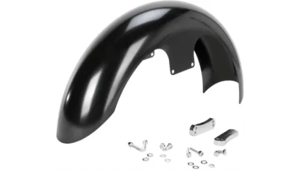 Klock Werks Hugger Slicer Front Fender Kit Chrome Block Black 19" Harley FXLR M8