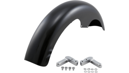 Klock Werks Hugger Taper Leg Front Fender Kit Chrome Block Black 19" Harley FXLR