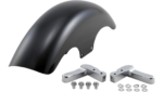 Klock Werks Hugger Top Hat Front Fender Kit Chrome Block Black 19 Harley FXLR M8