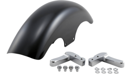 Klock Werks Hugger Top Hat Front Fender Kit Chrome Block Black 19 Harley FXLR M8