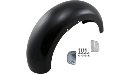 Klock Werks Hugger Wrapper Front Fender Kit Satin Block Black 18" Harley FLFB M8
