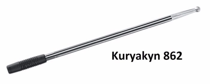 Kuryakyn Black Round Grooved Billet Radio Stereo Antenna Harley Touring 89-2017