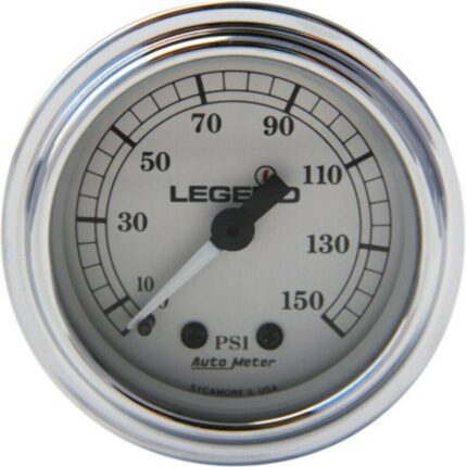 Legend Suspension Silver Fairing Mount LED Backlit PSI Air Pressure Gauge Harley