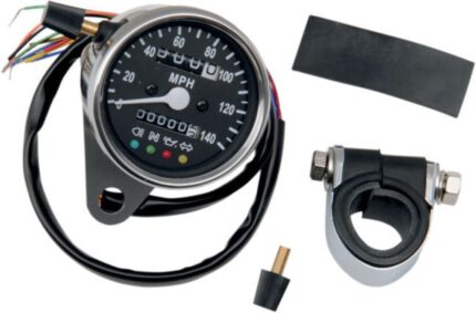 Mechanical Black Face 2240:60 Mini Speedometer Speedo Harley Chopper Bobber