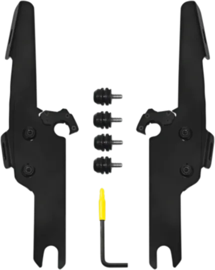 Memphis Shades Black Trigger Lock Mounts Batwing Fairing Harley Touring FLHR