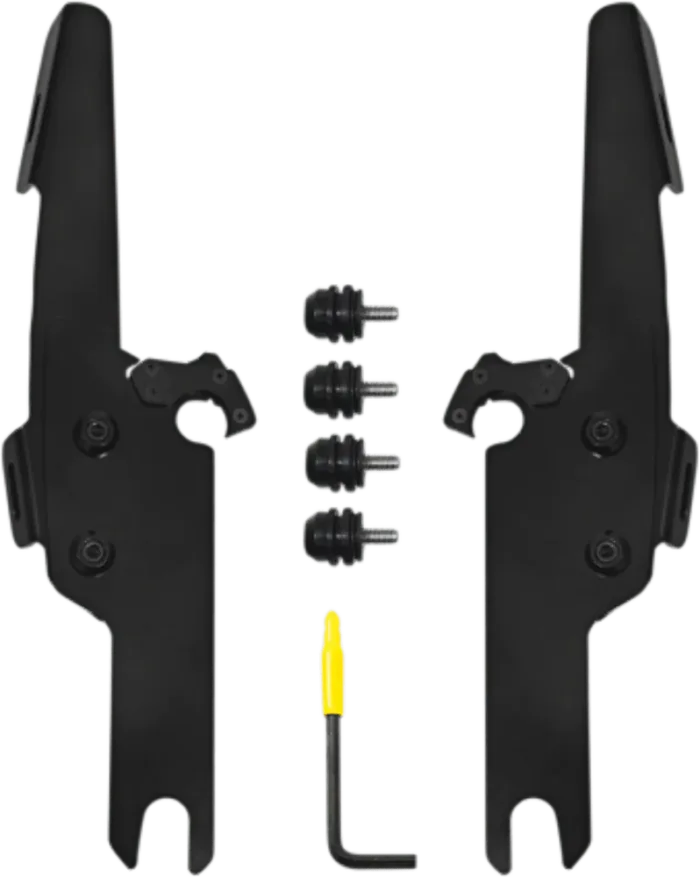 Memphis Shades Black Trigger Lock Mounts Batwing Fairing Harley Touring FLHR