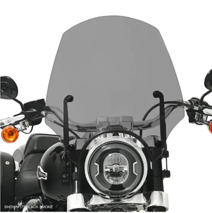Memphis Shades El Paso 17 Black Smoke Sportshield 9 Cutout Harley Softail M8 18+