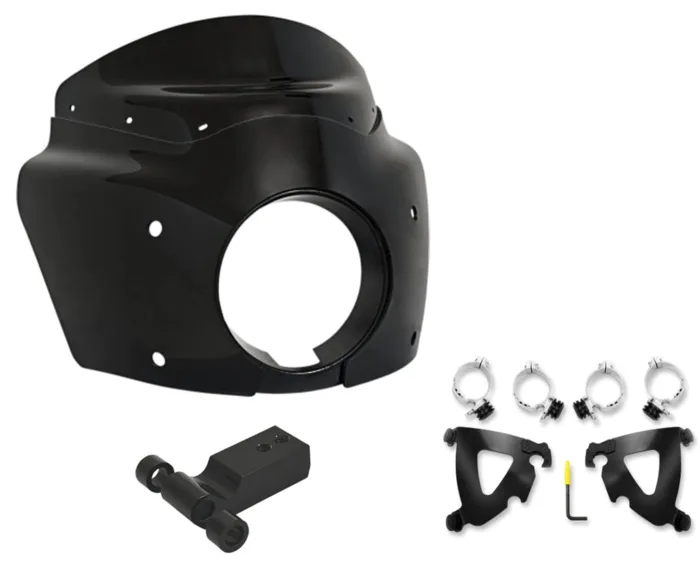 Memphis Shades Road Warrior Fairing Black Mount Kit Harley Softail M8 FXBB 18+
