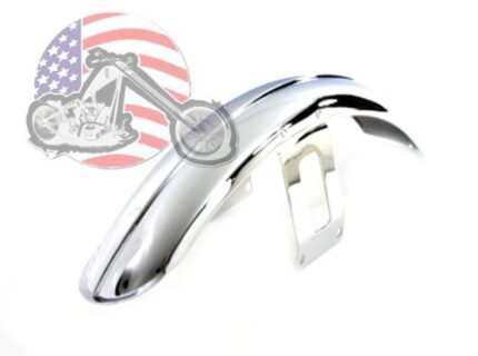 New Chrome Ribbed 21 Wheel Front Fender Harley Softail Wide Glide Chopper Bobber