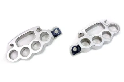 Polished Knuckle Footpeg Set Pair Male Mount Harley Chopper Bobber Custom