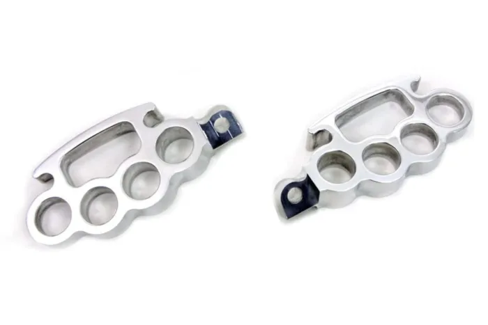 Polished Knuckle Footpeg Set Pair Male Mount Harley Chopper Bobber Custom