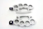 Polished Knuckle Footpeg Set Pair Male Mount Harley Chopper Bobber Custom