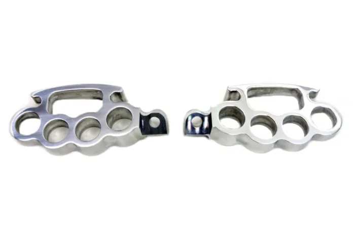 Polished Knuckle Footpeg Set Pair Male Mount Harley Chopper Bobber Custom