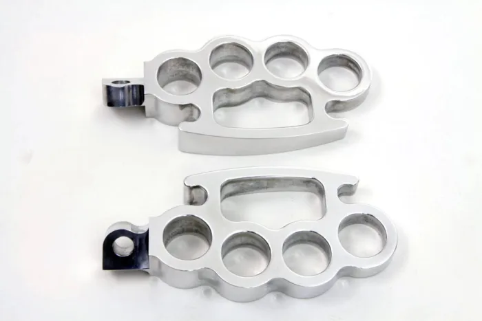 Polished Knuckle Footpeg Set Pair Male Mount Harley Chopper Bobber Custom