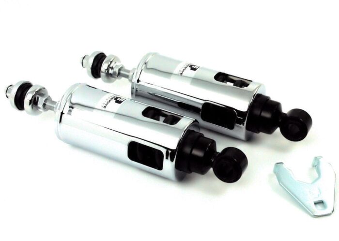 Progressive 422 Chrome Adjustable Rear Lowering Shocks 2000-2017 Harley Softail