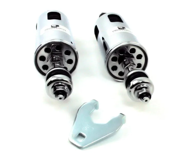 Progressive 422 Chrome Adjustable Rear Lowering Shocks 2000-2017 Harley Softail