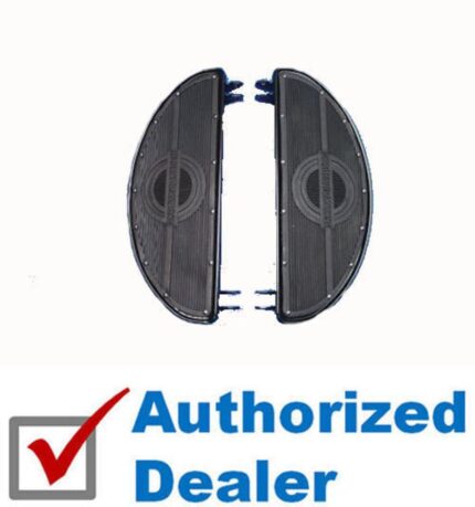 Replica Front Driver Black Footboard Set Harley Logo Rivet Flathead Knuckle W U