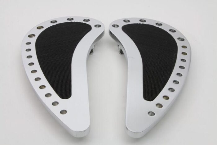 Rider Chrome Half Moon Driver Foot Floor Boards Pair Harley Touring Softail FLST