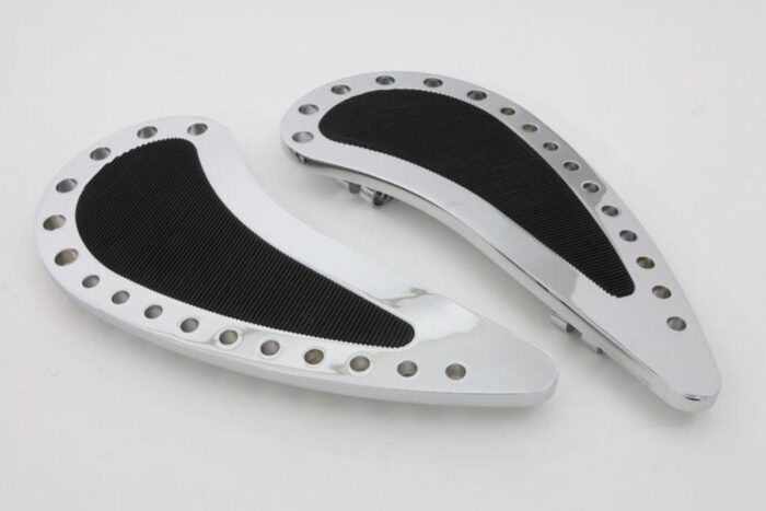 Rider Chrome Half Moon Driver Foot Floor Boards Pair Harley Touring Softail FLST