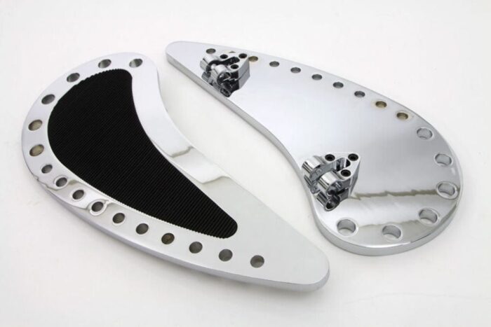 Rider Chrome Half Moon Driver Foot Floor Boards Pair Harley Touring Softail FLST