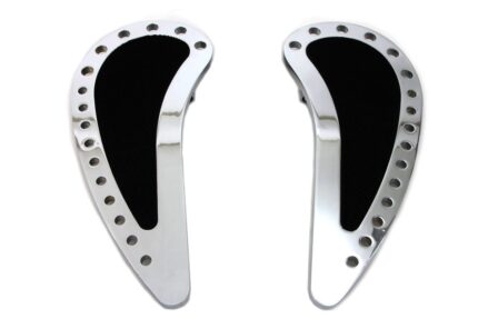 Rider Chrome Half Moon Driver Foot Floor Boards Pair Harley Touring Softail FLST