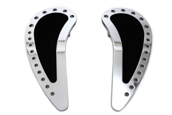 Rider Chrome Half Moon Driver Foot Floor Boards Pair Harley Touring Softail FLST