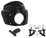 Road Warrior Fairing 11" Dark Smoke Windshield Black Mount Kit Harley FXBB 18+