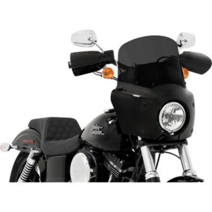 Road Warrior Fairing 11" Dark Smoke Windshield Black Mount Kit Harley FXBB 18+
