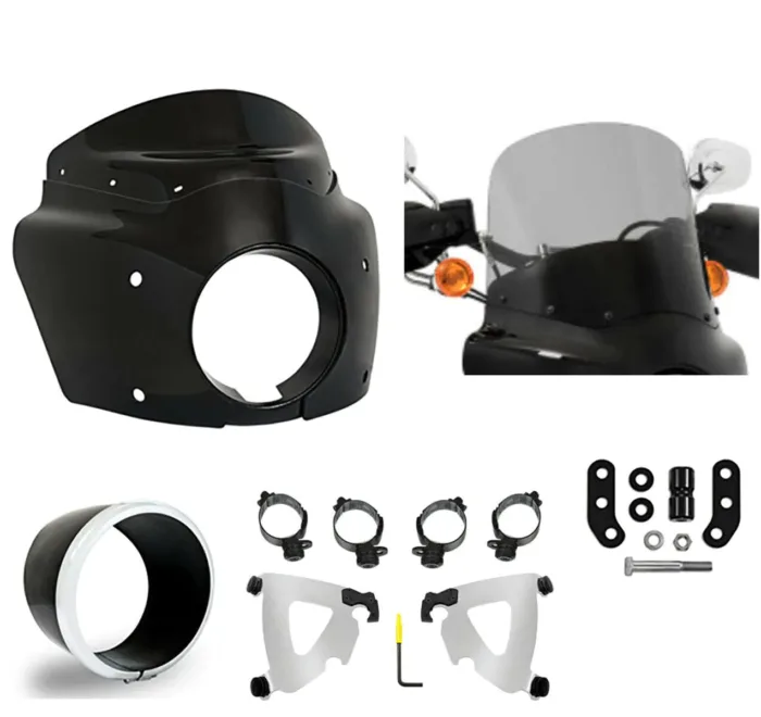 Road Warrior Fairing 13" Black Smoke Windshield Polished Harley Low Rider S 2020