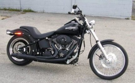 Thunderheader Black 2 Into 1 Header Muffler Exhaust Pipe System Harley Softail