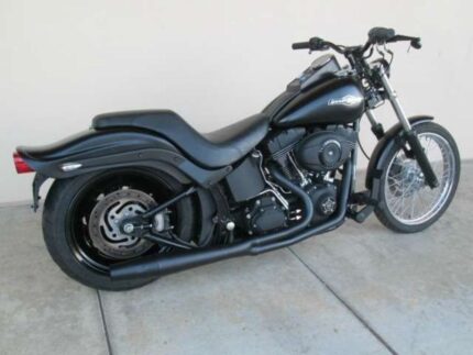 Thunderheader Black 2 Into 1 Pipe Exhaust System Harley Softail FXST FLST 12-17