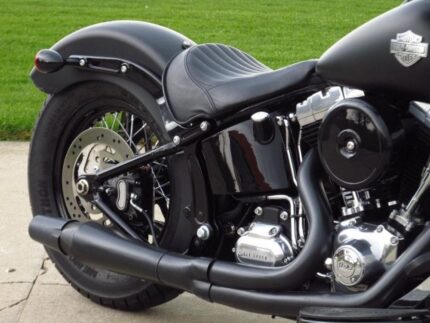 Thunderheader Black 2 Into 1 Pipe Exhaust System Harley Softail FXST FLST 12-17