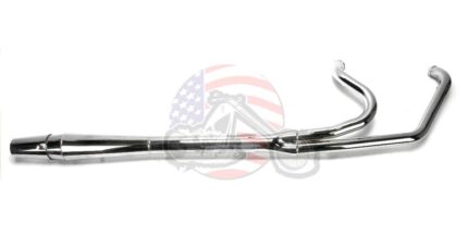 Thunderheader Chrome 2 into 1 Exhaust Pipe Header Muffler System Harley Touring