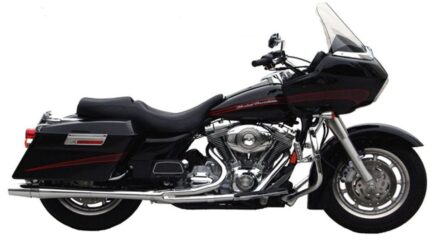 Thunderheader Chrome 2 into 1 Exhaust Pipe Header Muffler System Harley Touring