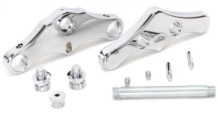 Ultima Zero Rake Chrome Billet Triple Trees Hidden Stem Harley Softail FXST 41MM