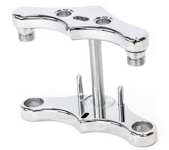 Ultima Zero Rake Chrome Billet Triple Trees Hidden Stem Harley Softail FXST 41MM