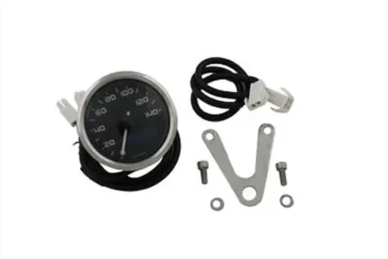 V-Twin Daytona Black Face Electronic Speedo Speedometer Harley Bobber Custom