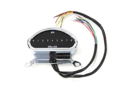 V-Twin Digital Mini Speedometer Tachometer Chrome Bar Graph Odometer Harley